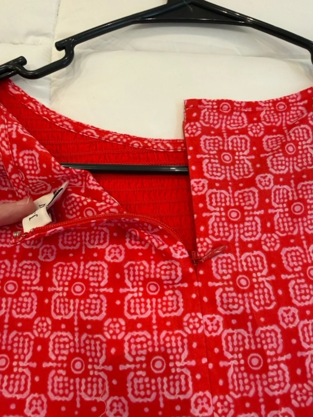 ❤️NWT❤️ J.Crew Factory • Smocked
Boatneck Midi Dress Cerise Lotus • Small - Picture 6 of 14